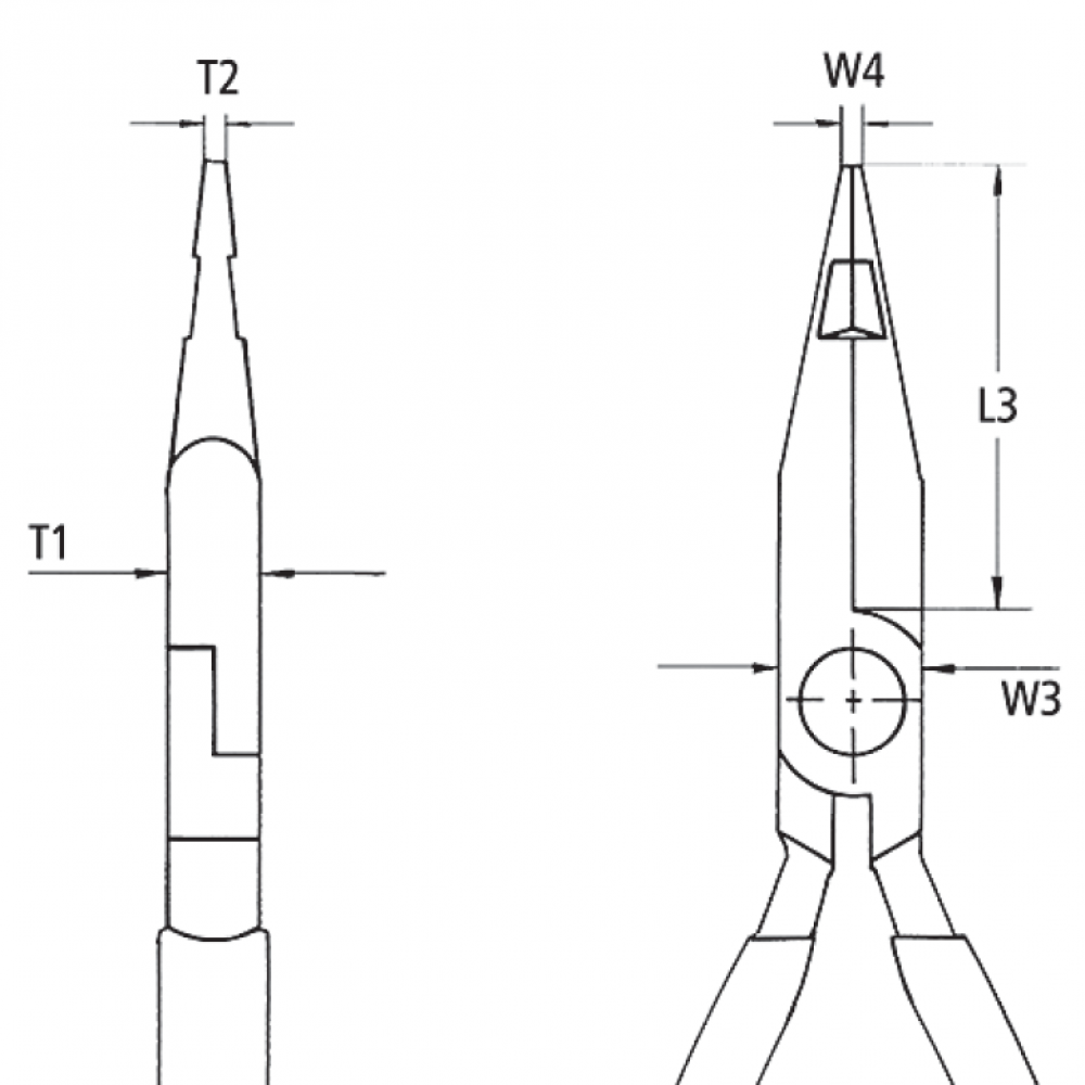 Плоские круглогубцы Knipex с режущими кромками в средней части, 160 мм (27 01 160)