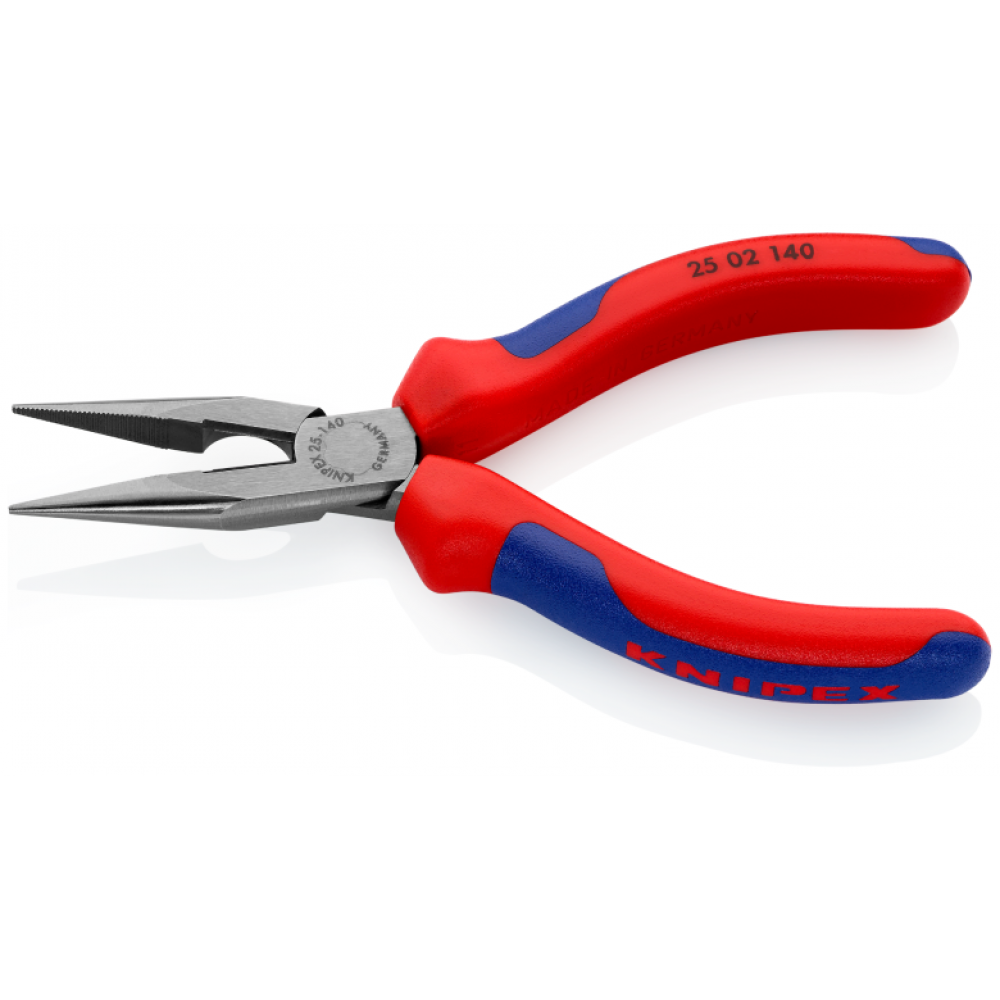 Плоские круглогубцы Knipex с режущими кромками (фосфатированные), 140 мм (25 01 140)