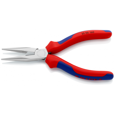 Плоские круглогубцы Knipex с режущими кромками (хромированные), 160 мм (25 05 160)