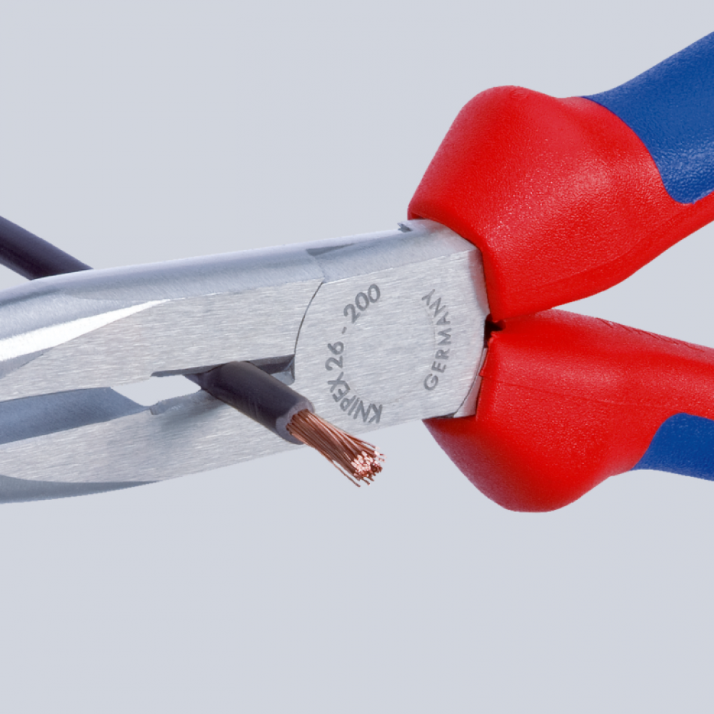 Плоские круглогубцы Knipex с режущими кромками (хромированные), 200 мм (25 15 200)