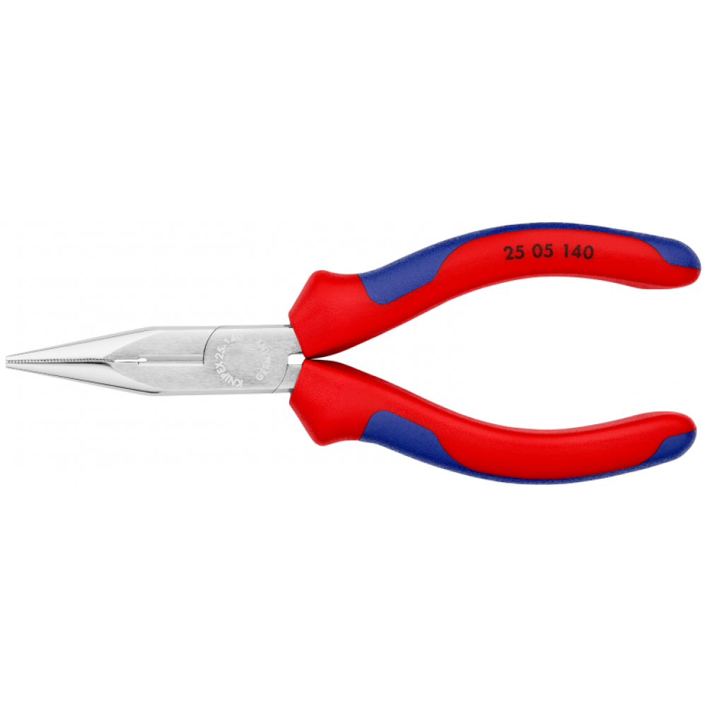 Плоские круглогубцы Knipex с режущими кромками (хромированные), 140 мм (25 05 140)