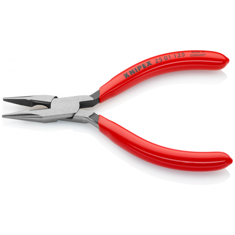 Плоские круглогубцы Knipex с режущими кромками (фосфатированные), 125 мм (25 01 125)