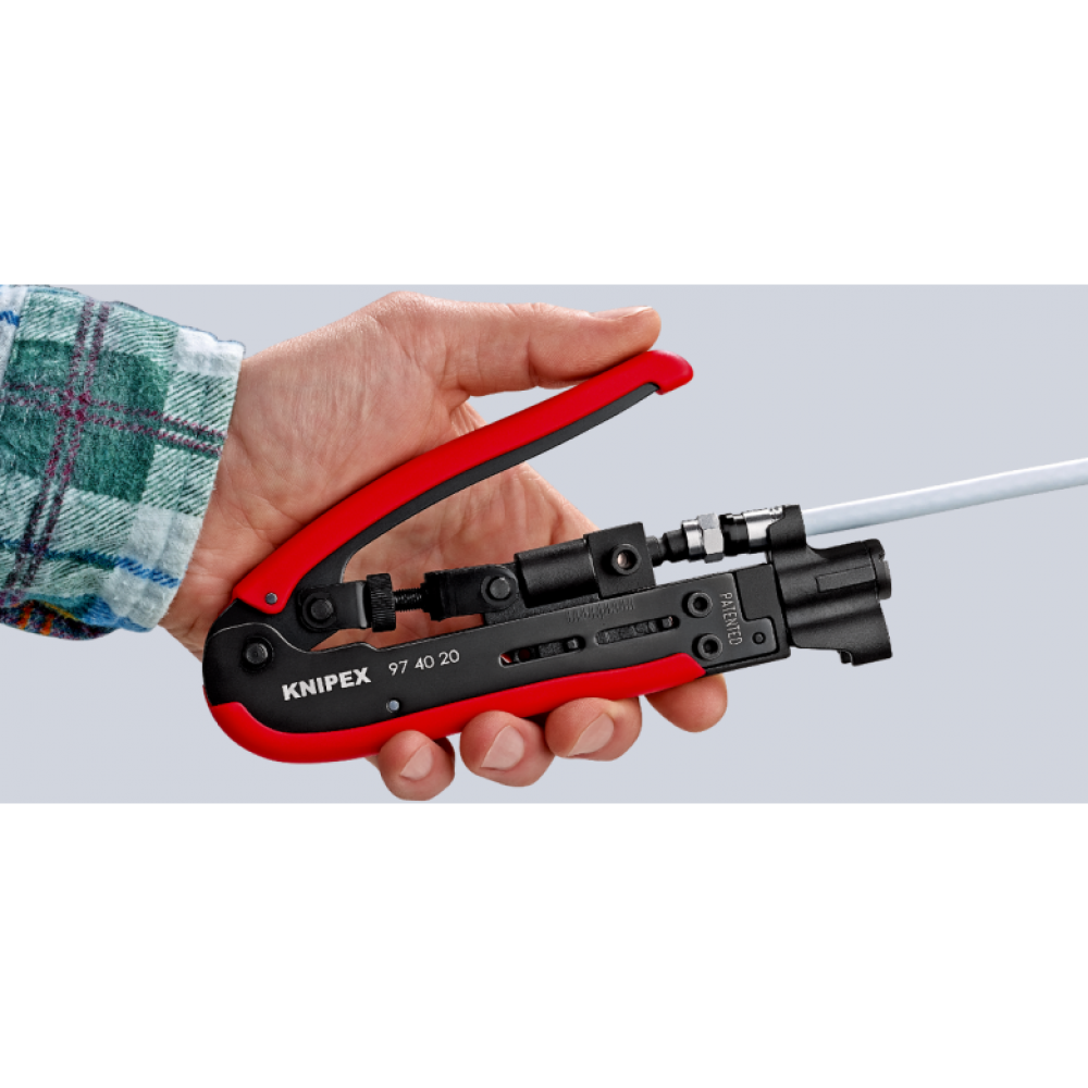 Компрессионный инструмент Knipex для штекера на коаксиальный кабель (97 40 20 SB)