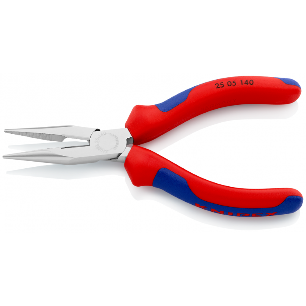 Плоские круглогубцы Knipex с режущими кромками (хромированные), 140 мм (25 05 140)