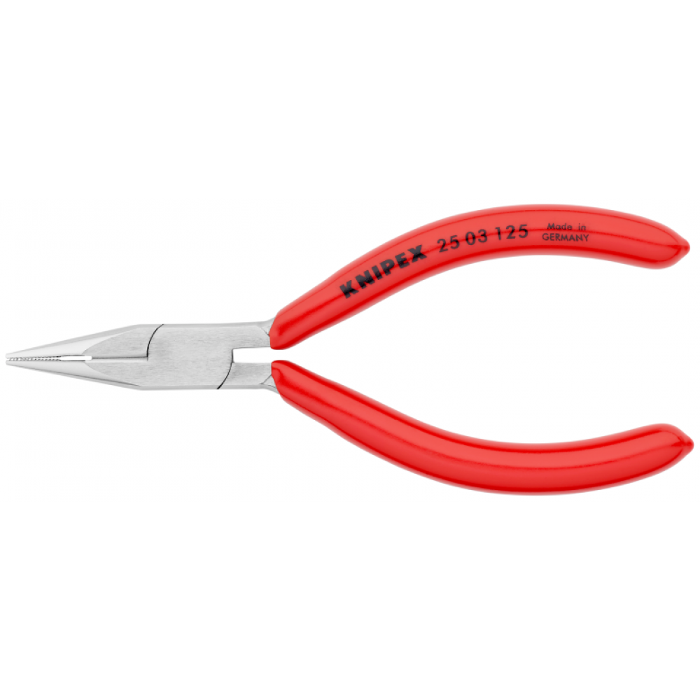 Плоские круглогубцы Knipex с режущими кромками (хромированные), 125 мм (25 03 125)